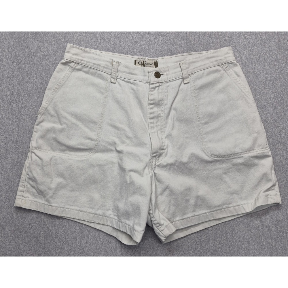Vintage Wrangler For Women Shorts Size 32 White Khaki Summer Casual Mom Shorts